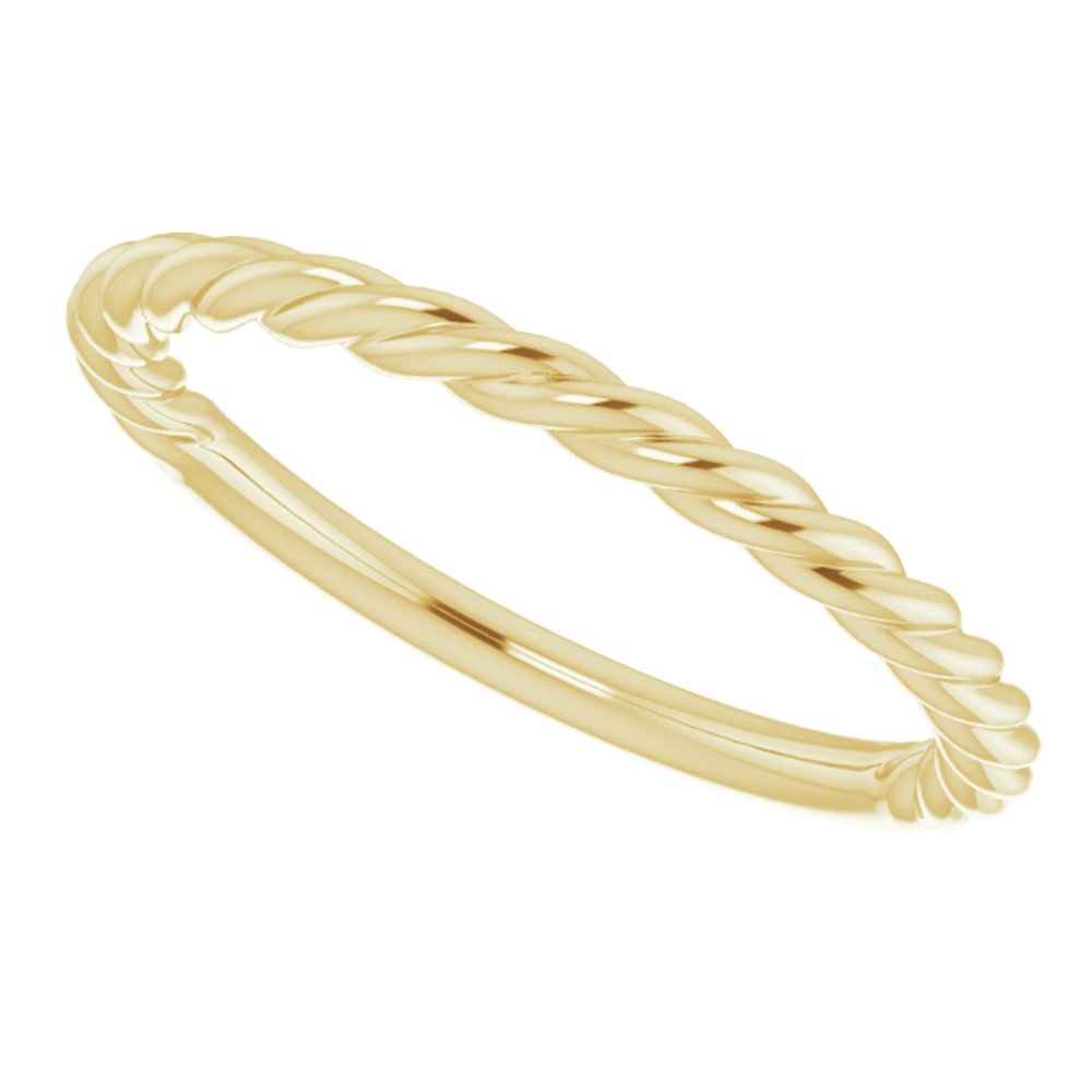 14K Yellow Gold 1.7 mm Rope Band Size 5