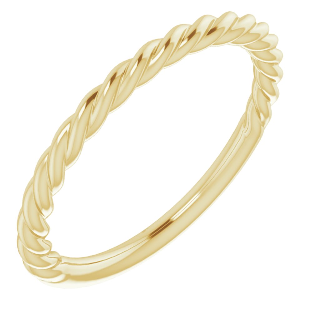 14K Yellow Gold 1.7 mm Rope Band Size 5