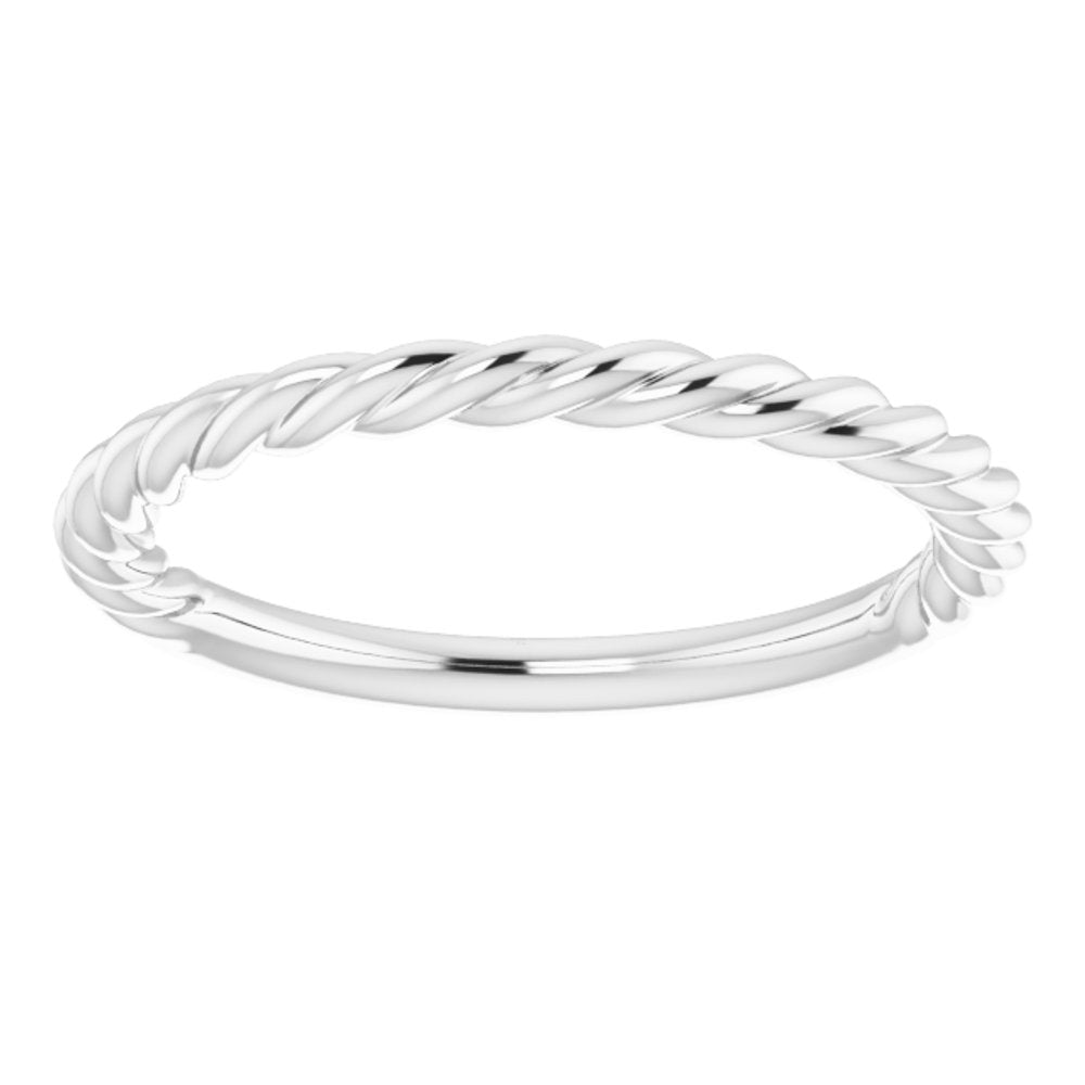 14K White Gold 1.7 mm Rope Band Size 4