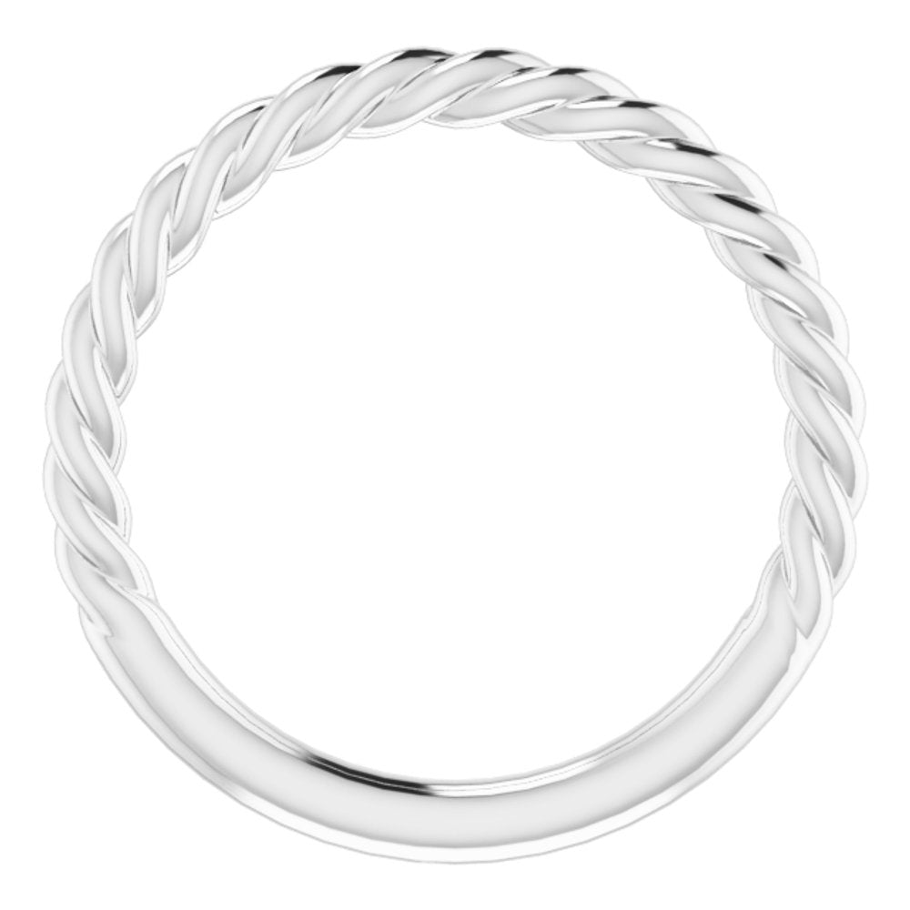 14K White Gold 1.7 mm Rope Band Size 4
