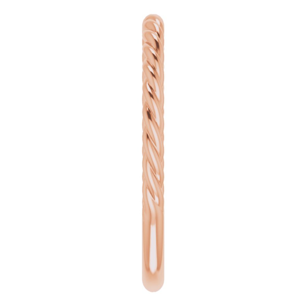 14K Rose Gold 1.7 mm Rope Band Size 6