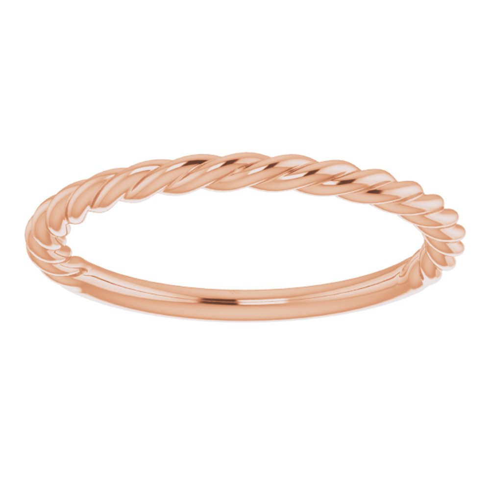 14K Rose 1.7 mm Rope Band Size 6