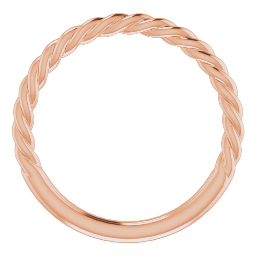 14K Rose 1.7 mm Rope Band Size 6