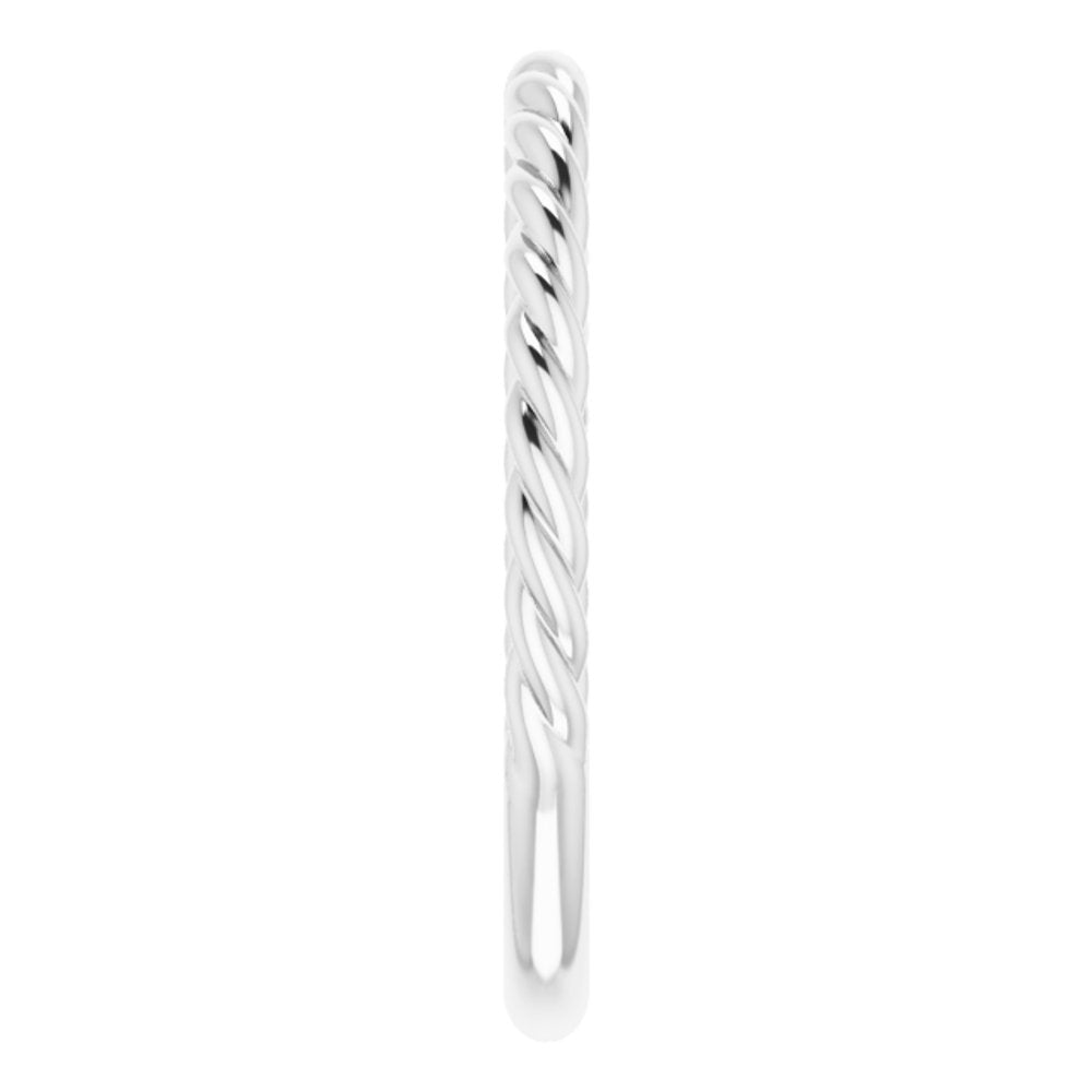 14K White Gold 1.7 mm Rope Band Size 4
