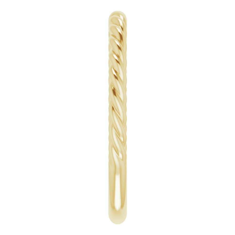 14K Yellow Gold 1.7 mm Rope Band Size 4