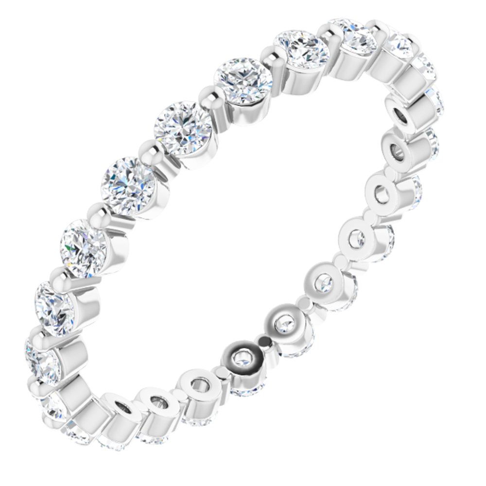 14K White Gold 5/8 CTW Natural Diamond Eternity Band