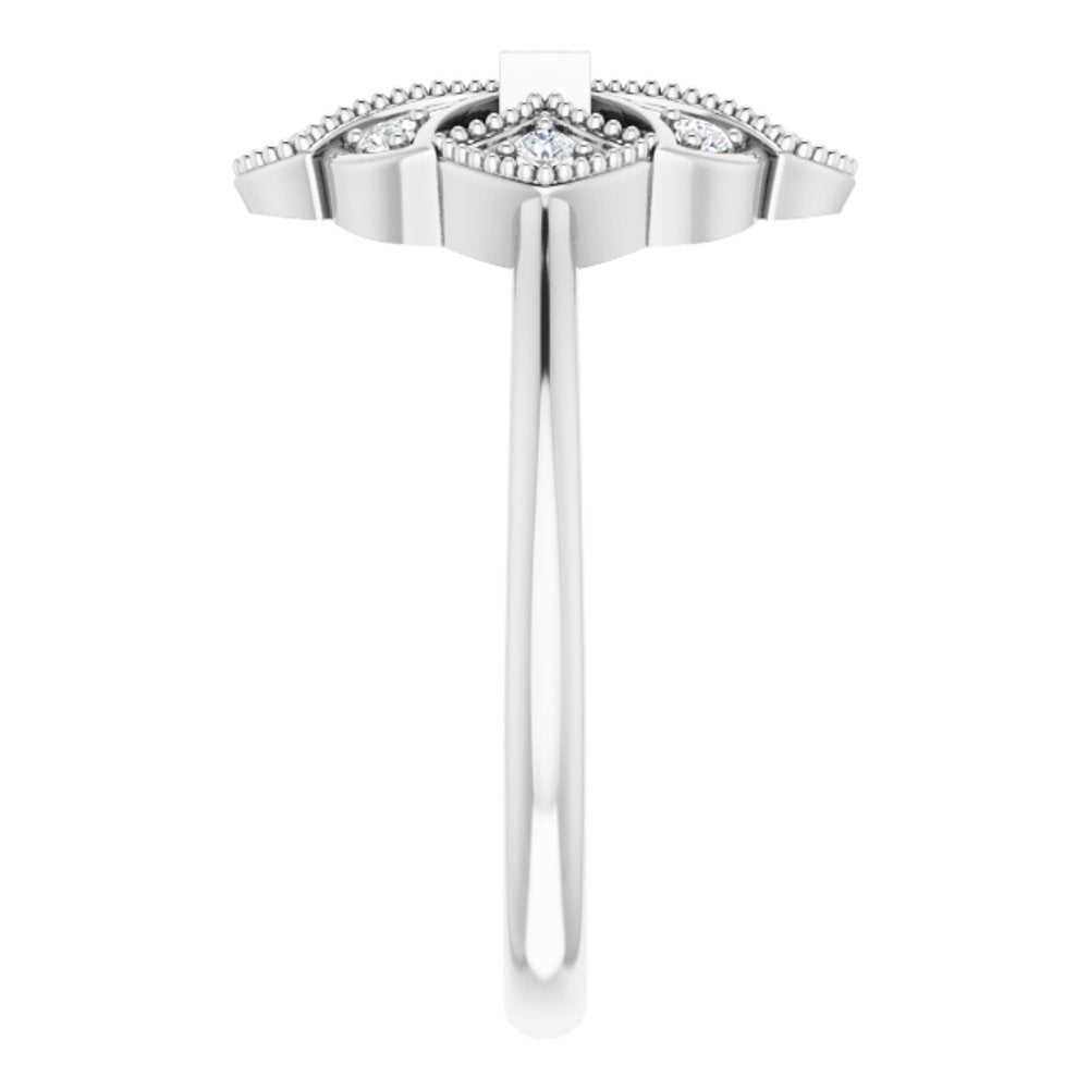 14K White Gold 1/5 CTW Natural Diamond Vintage-Inspired Ring