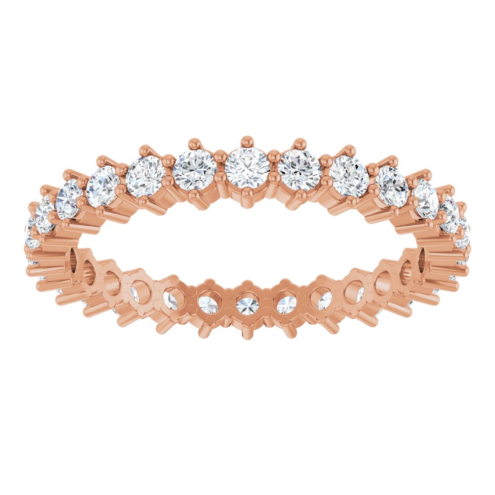 14K Rose 7/8 CTW Natural Diamond Eternity Band Size 7