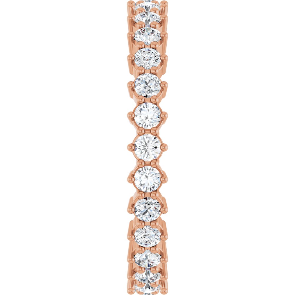 14K Rose 7/8 CTW Natural Diamond Eternity Band Size 7