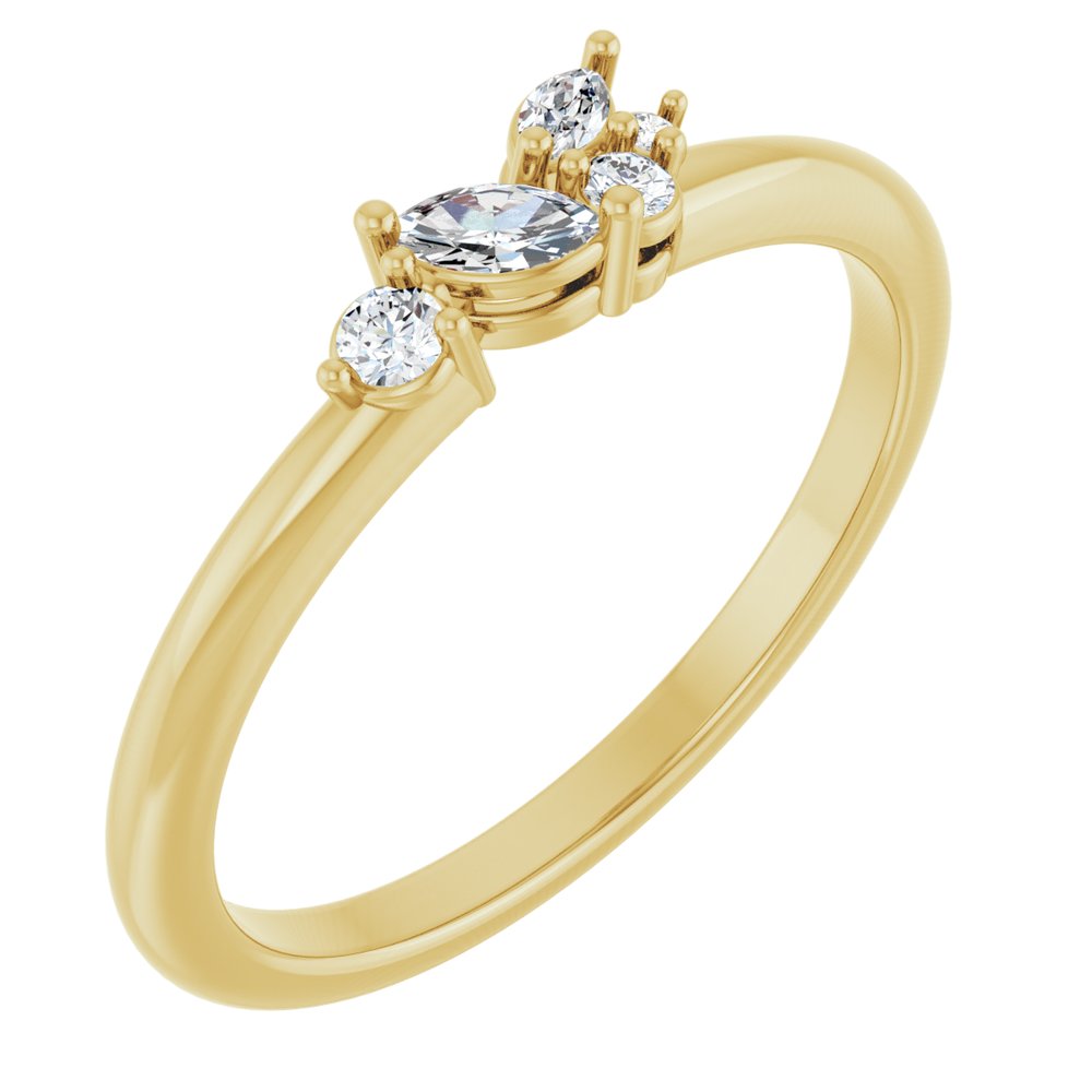 14K Yellow Gold 1/6 CTW Natural Diamond Stackable Ring