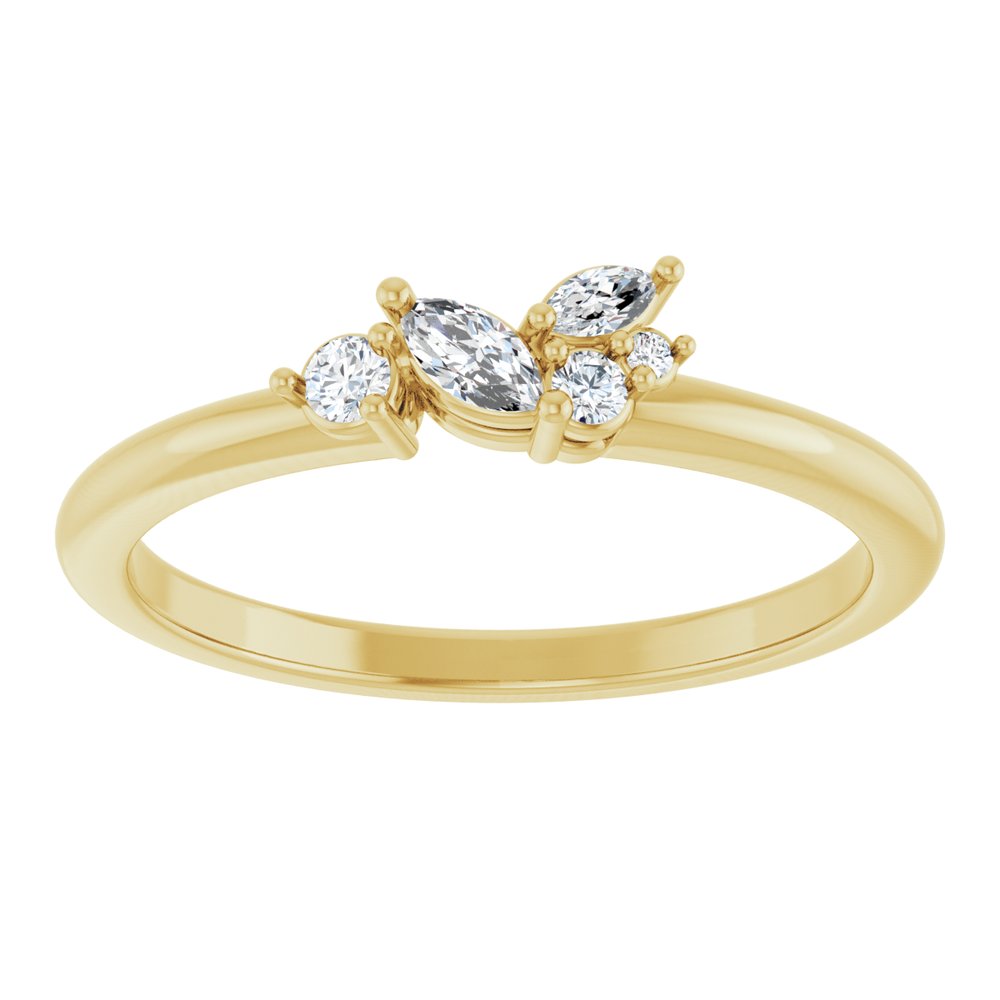 14K Yellow Gold 1/6 CTW Natural Diamond Stackable Ring