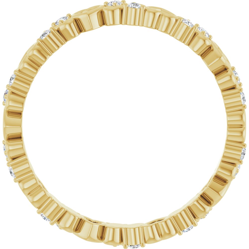 14K Yellow 1/6 CTW Natural Diamond Heart Eternity Band Size 7