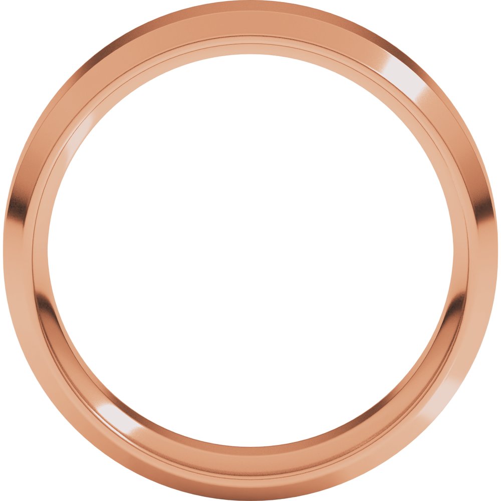 14K Rose Gold 6 mm Beveled-Edge Comfort-Fit Flat Band Size 10