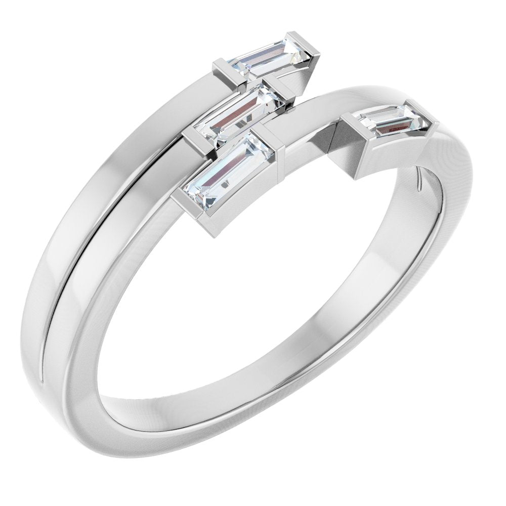 14K White Gold 1/4 CTW Natural Diamond Geometric Ring