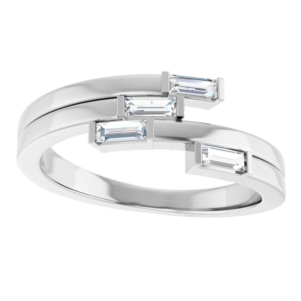 14K White Gold 1/4 CTW Natural Diamond Geometric Ring