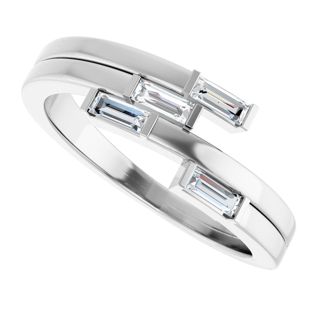 14K White Gold 1/4 CTW Natural Diamond Geometric Ring