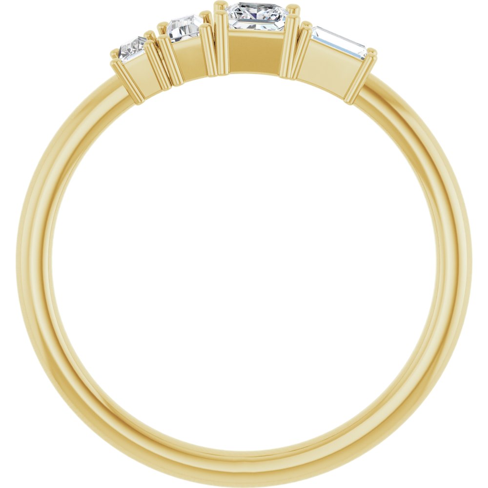 14K Yellow Gold 1/4 CTW Natural Diamond Stackable Geometric Ring