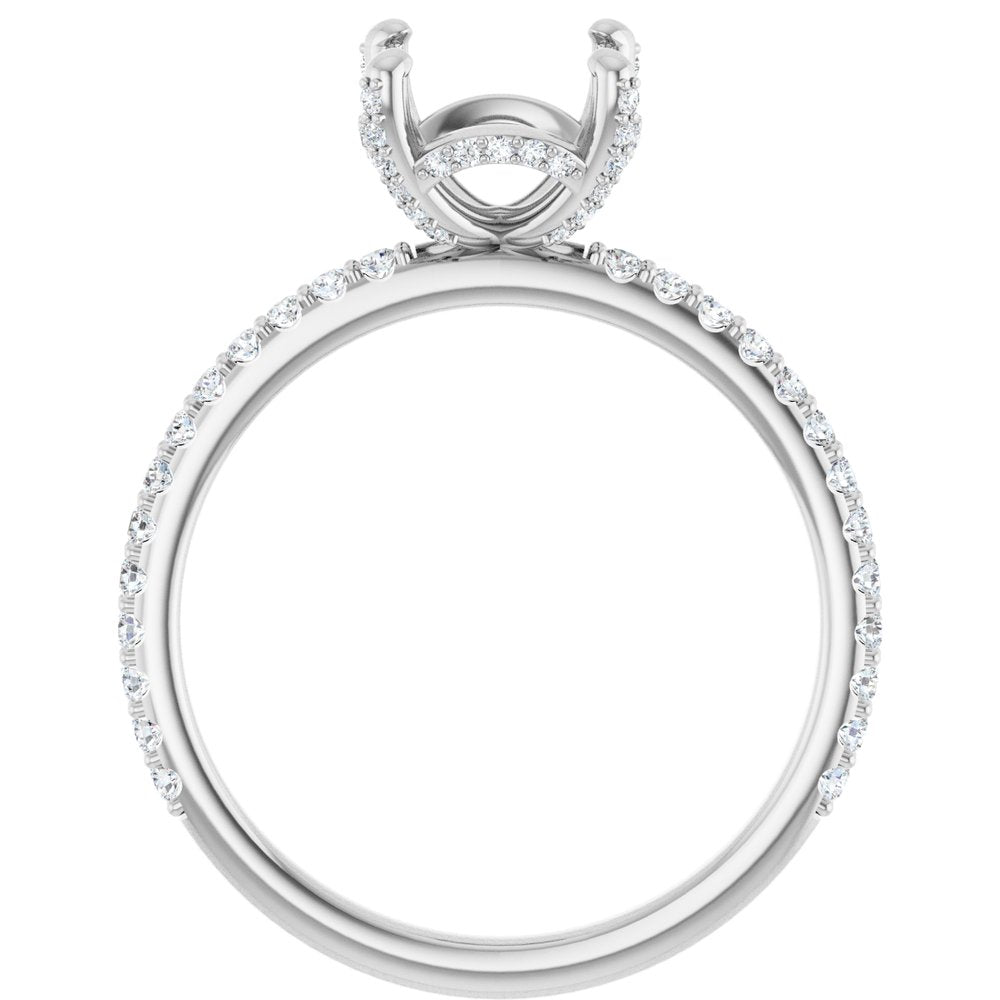 Platinum 8 mm Round 1/3 CTW Lab-Grown Diamond Semi-Set Engagement Ring