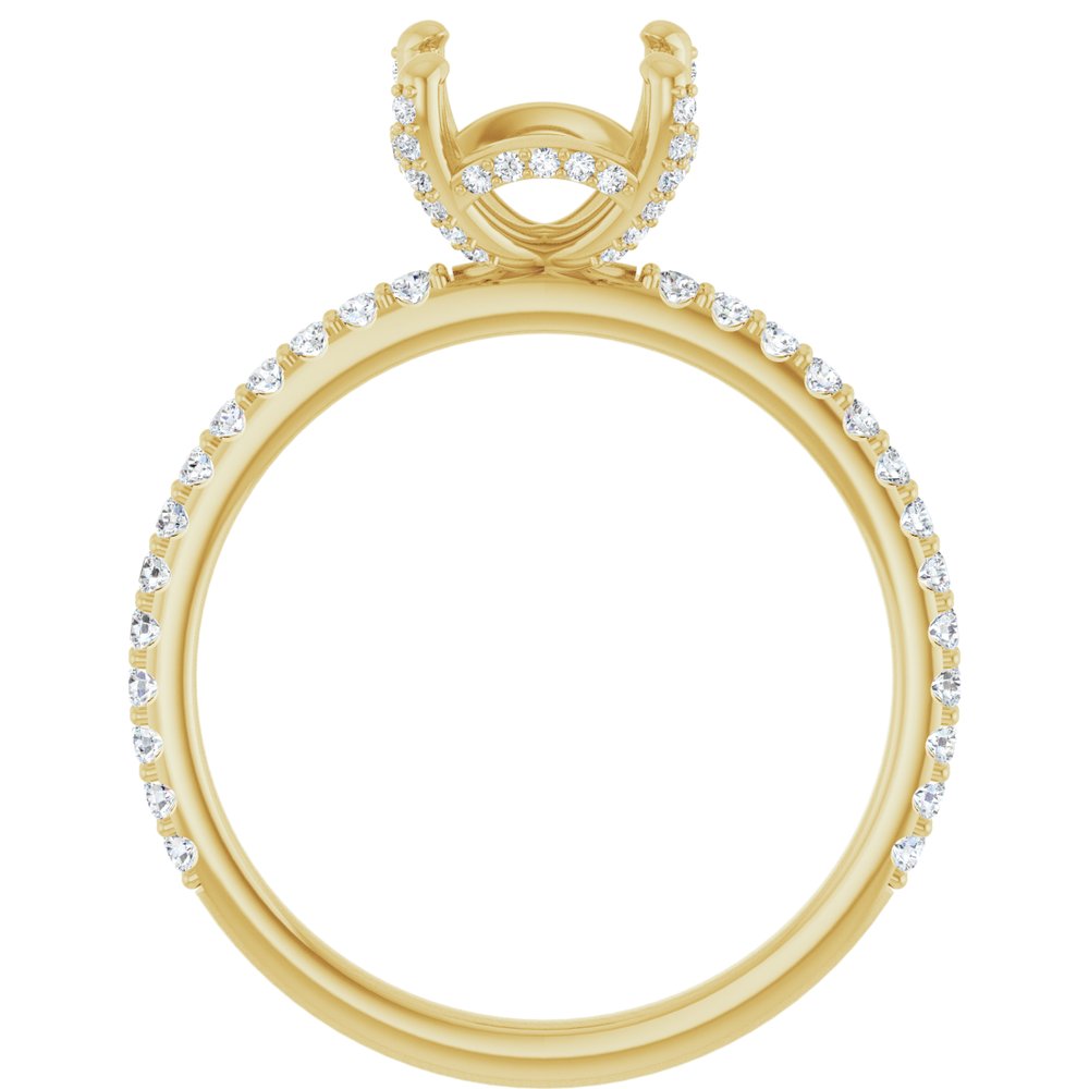 14K Yellow 8 mm Round 1/3 CTW Lab-Grown Diamond Semi-Set Engagement Ring