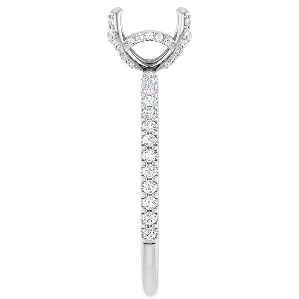 Platinum 8 mm Round 1/3 CTW Lab-Grown Diamond Semi-Set Engagement Ring