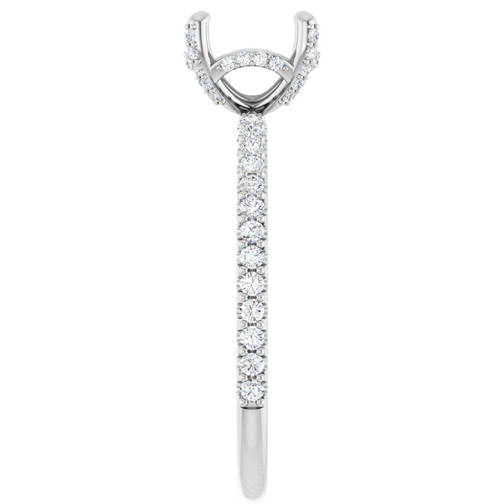 Platinum 7.4 mm Round 1/3 CTW Lab-Grown Diamond Semi-Set Engagement Ring