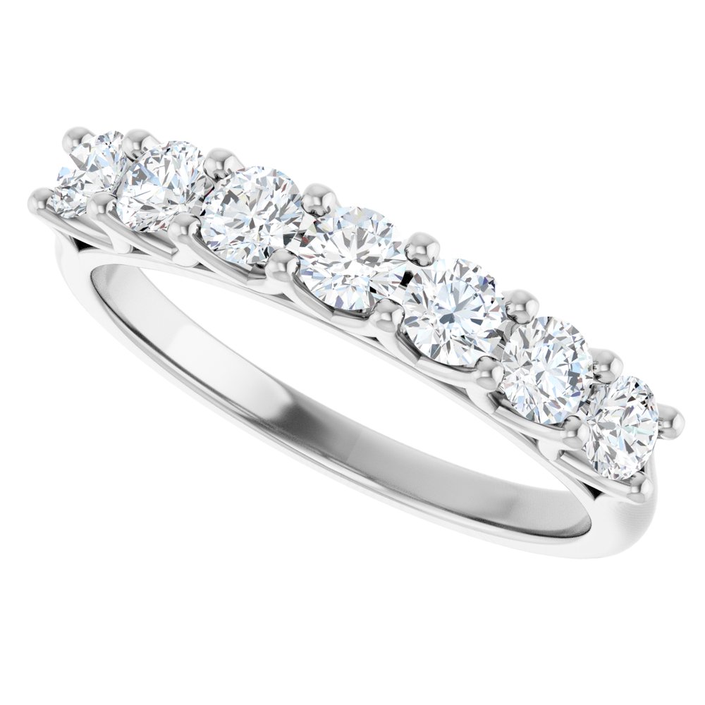14K White Gold 5/8 CTW Natural Diamond Anniversary Band