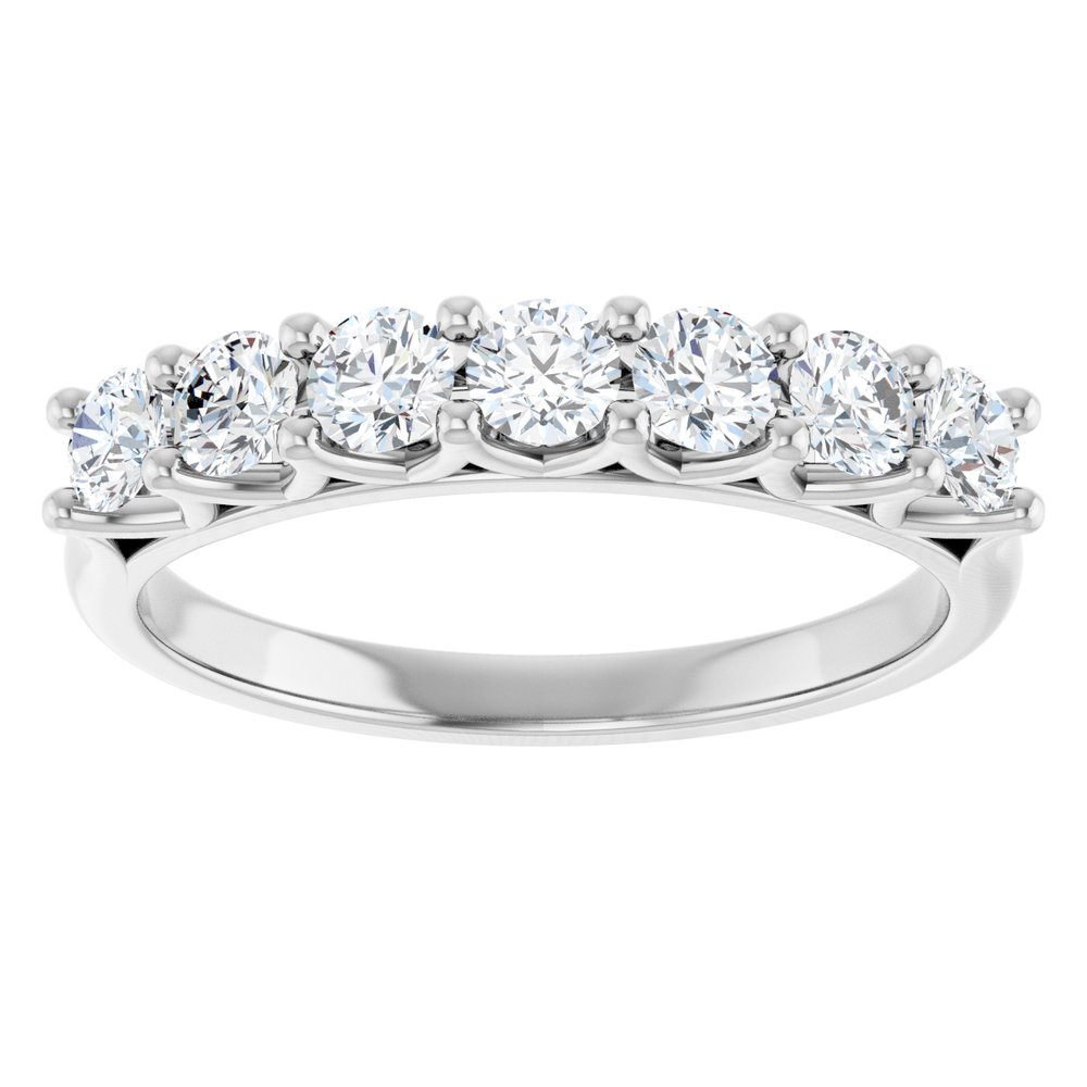 14K White Gold 5/8 CTW Natural Diamond Anniversary Band