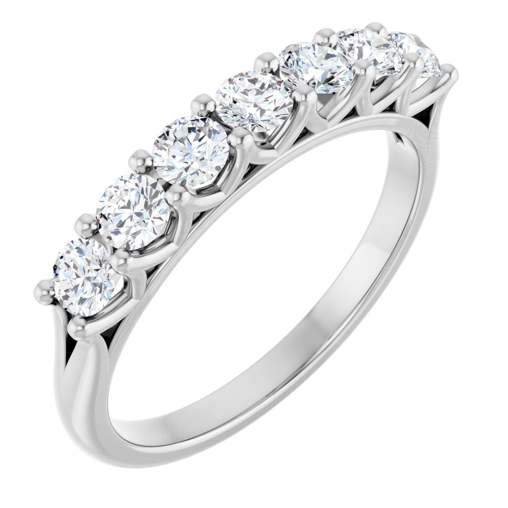 14K White Gold 5/8 CTW Natural Diamond Anniversary Band