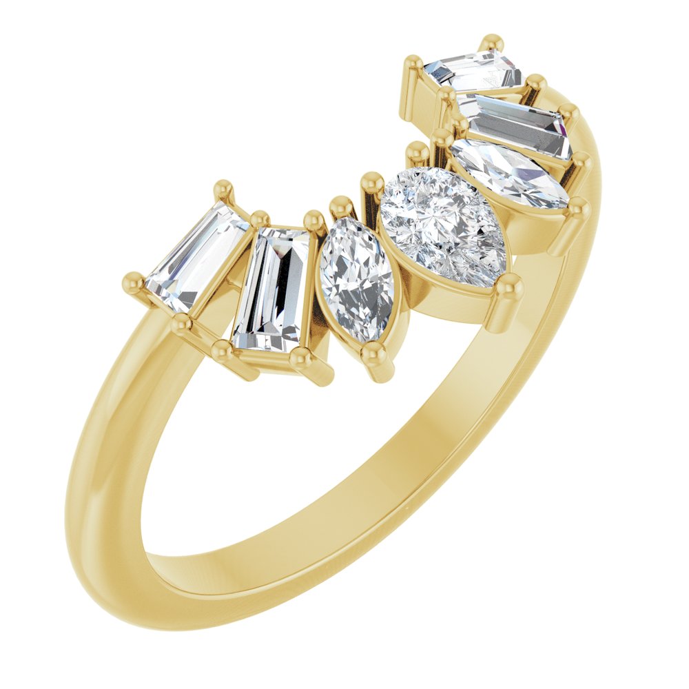 14K Yellow Gold 1/2 CTW Lab-Grown Diamond Contour Band
