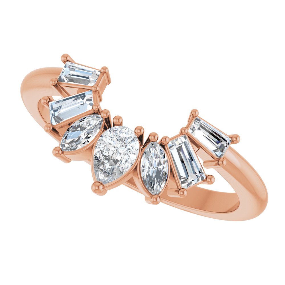 14K Rose Gold 1/2 CTW Natural Diamond Contour Band