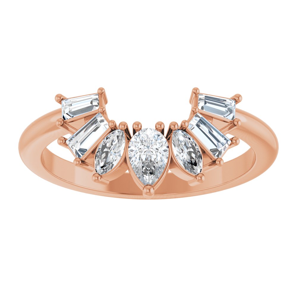 14K Rose Gold 1/2 CTW Natural Diamond Contour Band
