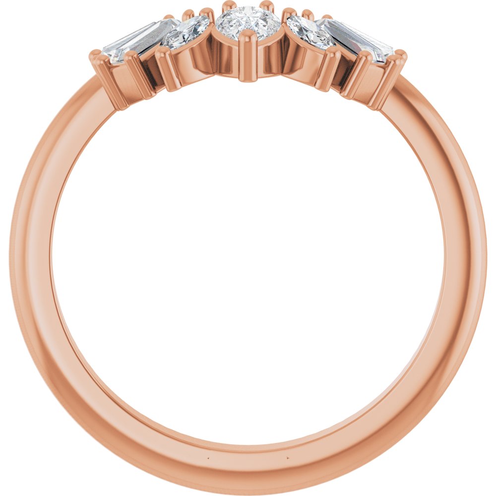 14K Rose Gold 1/2 CTW Natural Diamond Contour Band