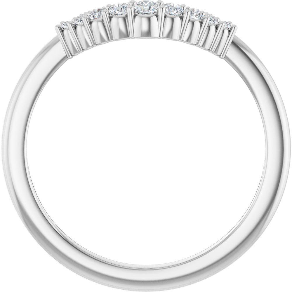 14K White 1/6 CTW Natural Diamond Contour Band