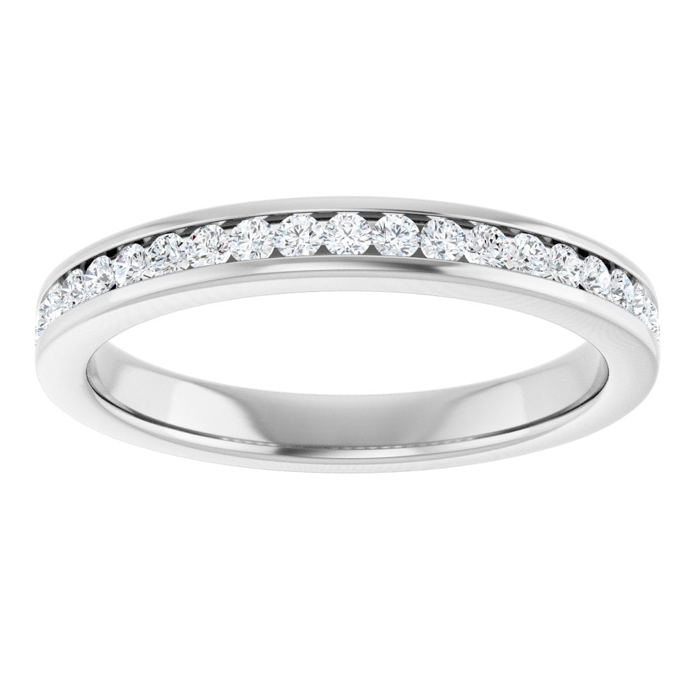14K White 3/8 CTW Natural Diamond Anniversary Band