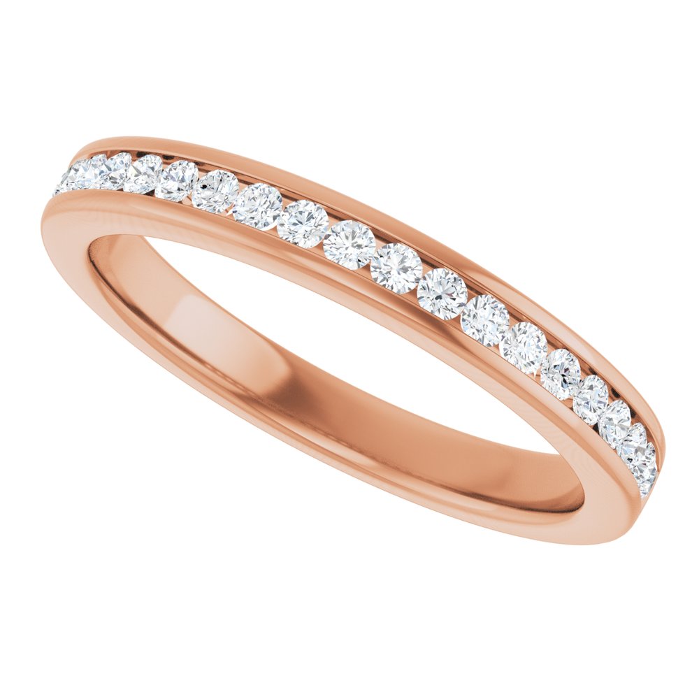 14K Rose Gold 3/8 CTW Natural Diamond Anniversary Band