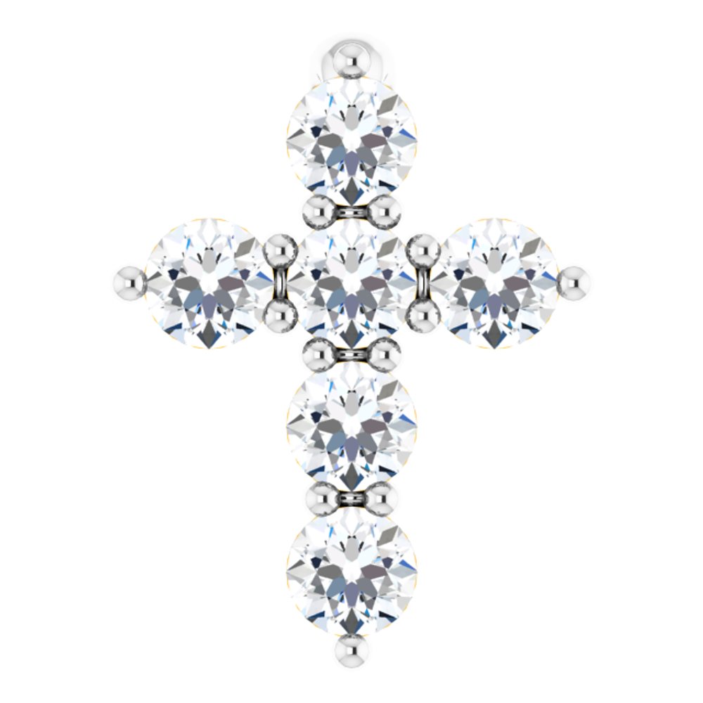 14K White Gold 1/6 CTW Lab-Grown Diamond Cross Pendant