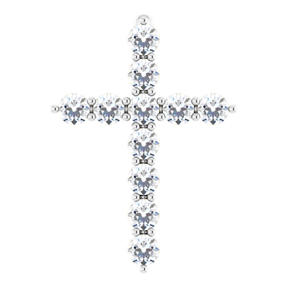 14K White Gold 1/4 CTW Lab-Grown Diamond Cross Pendant