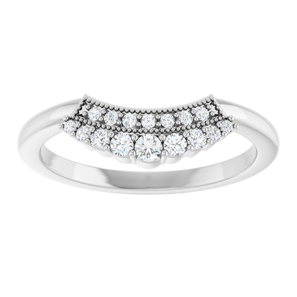14K White 1/6 CTW Natural Diamond Contour Band