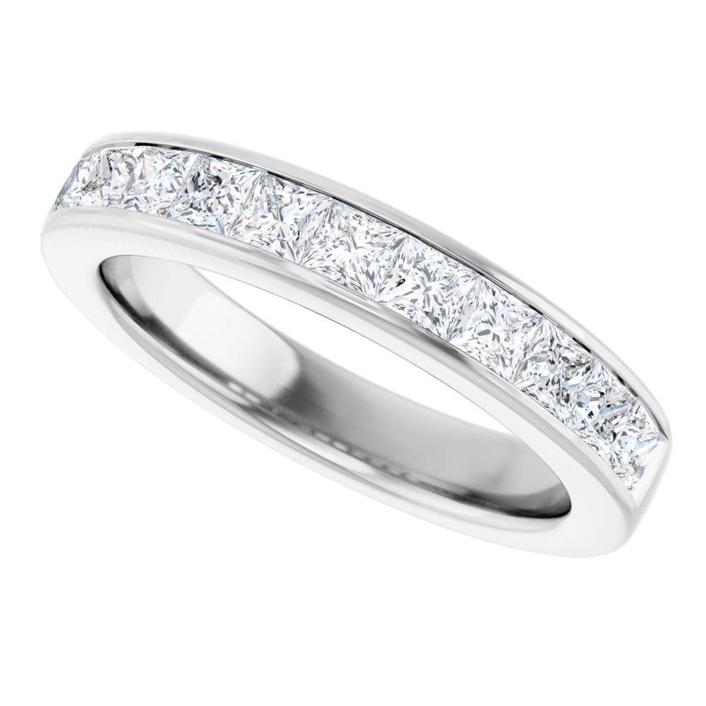 14K White 1 CTW Natural Diamond Anniversary Band