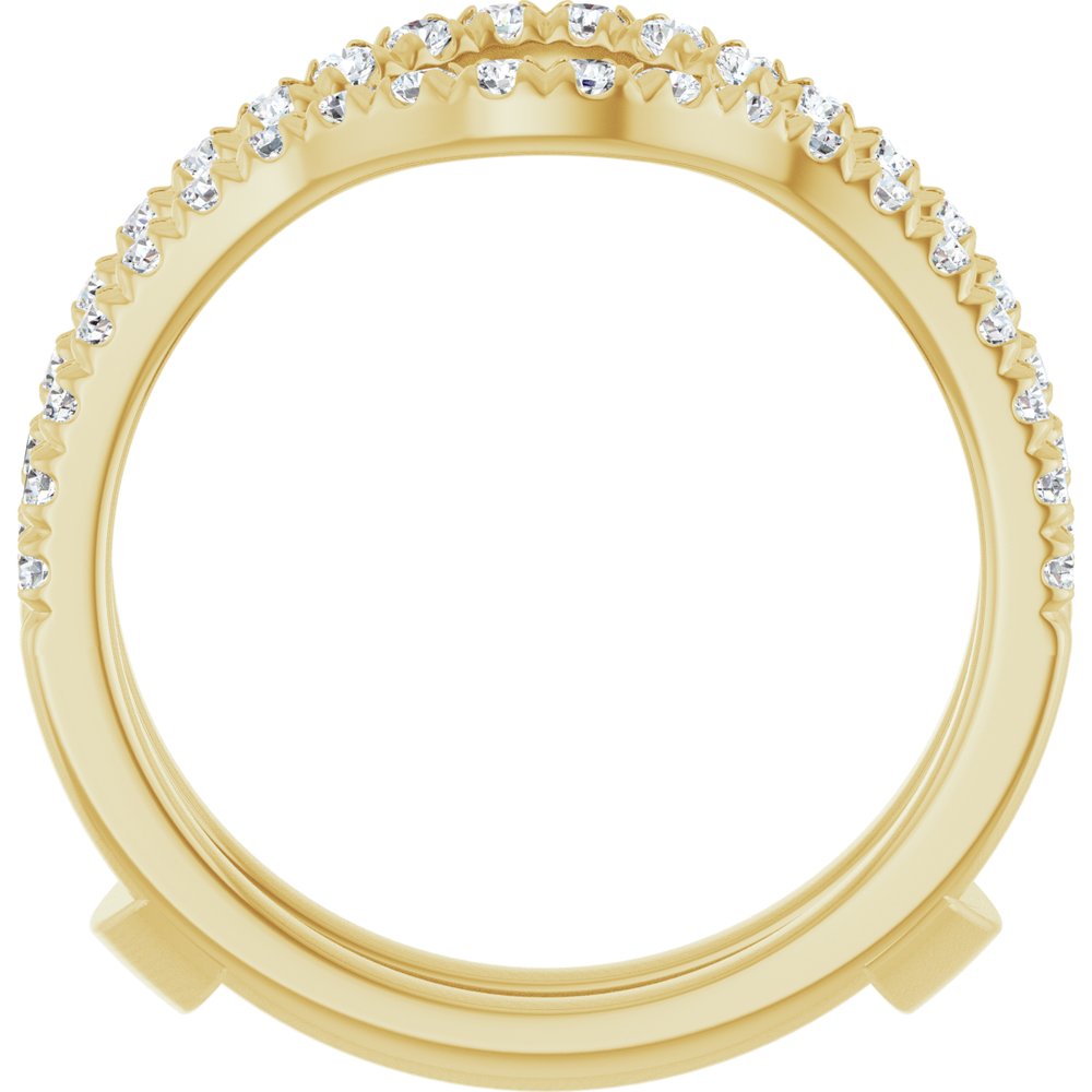 14K Yellow 1/2 CTW Diamond French-Set Ring Guard Mounting