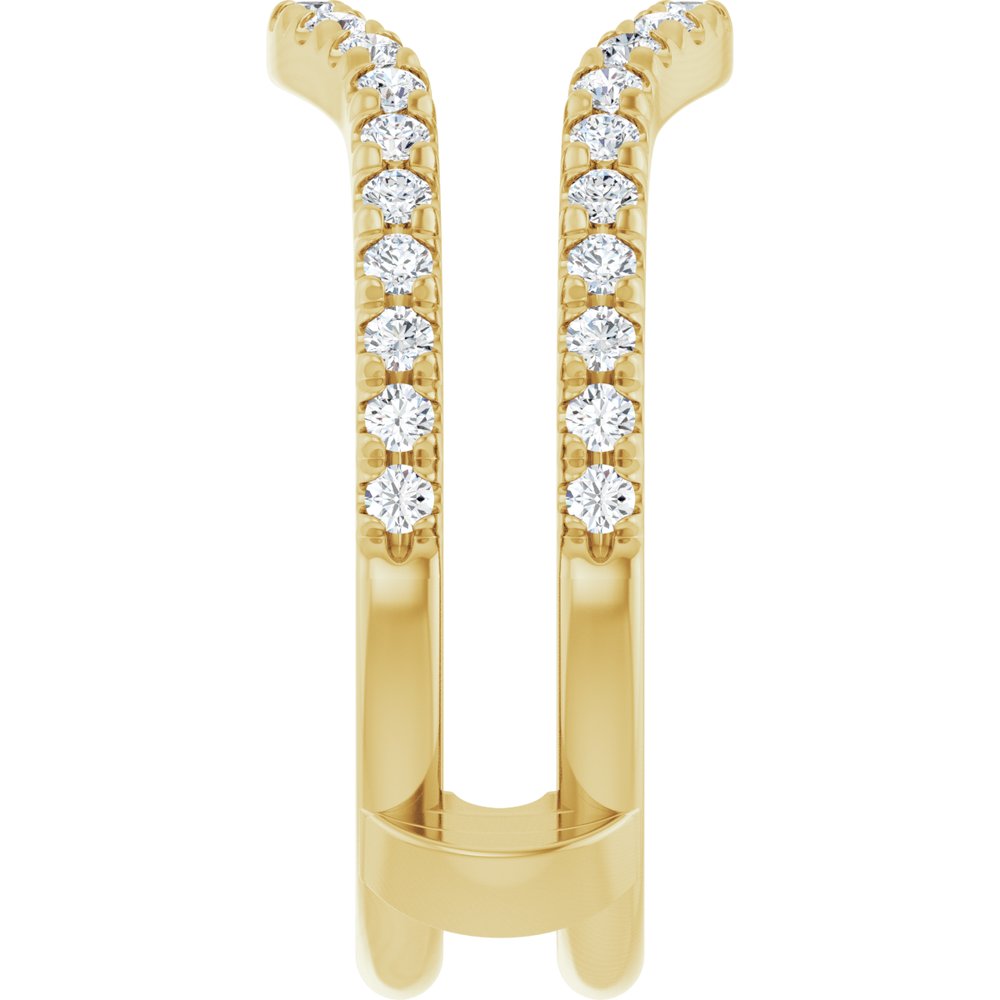 14K Yellow 1/2 CTW Diamond French-Set Ring Guard Mounting