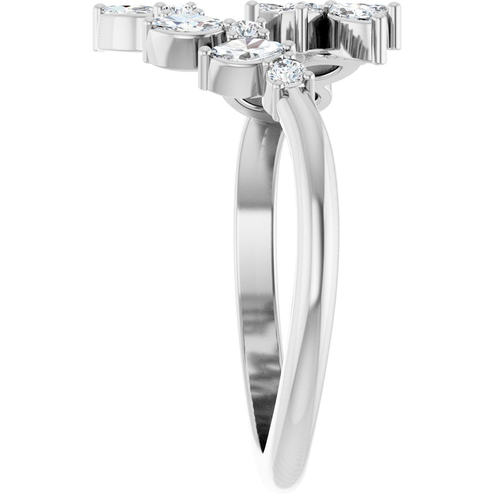 14K White Gold 1/2 CTW Lab-Grown Diamond Bypass Ring