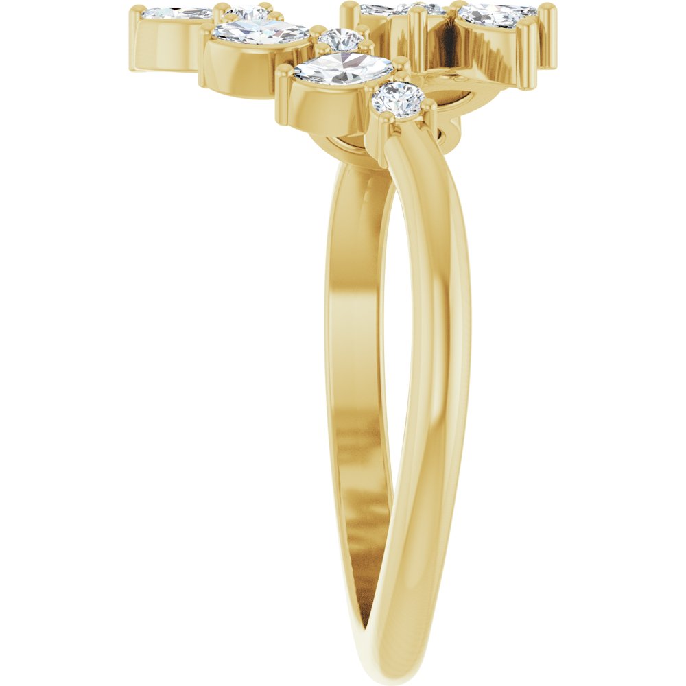 14K Yellow Gold 1/2 CTW Natural Diamond Bypass Ring