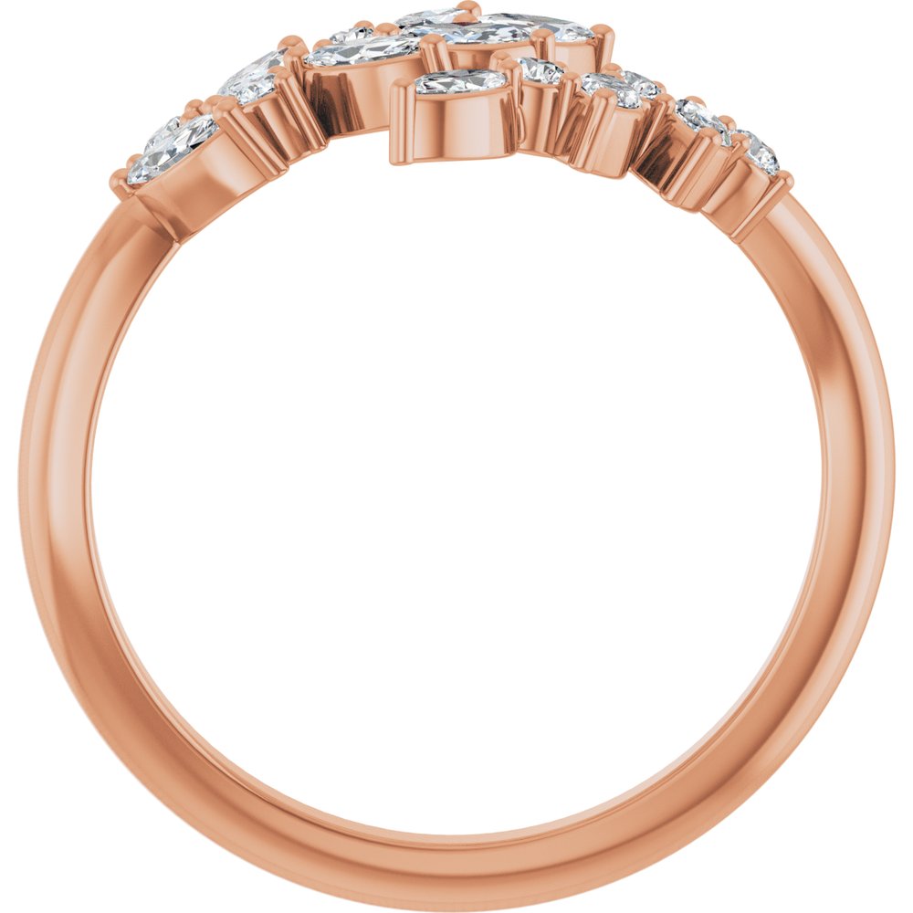 14K Rose Gold 1/2 CTW Natural Diamond Bypass Ring