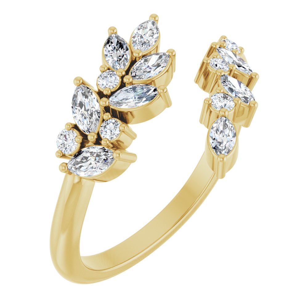 14K Yellow Gold 1/2 CTW Natural Diamond Bypass Ring