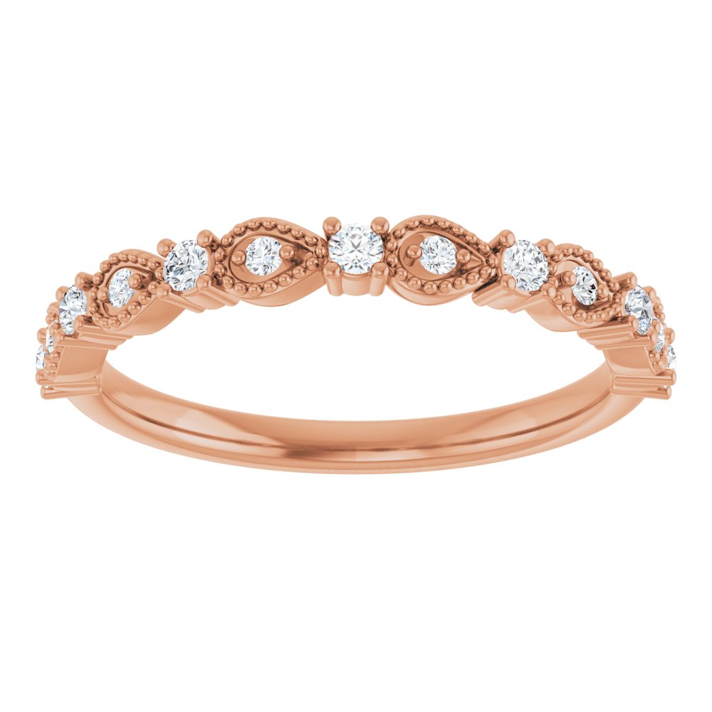 14K Rose 1/5 CTW Natural Diamond Anniversary Band