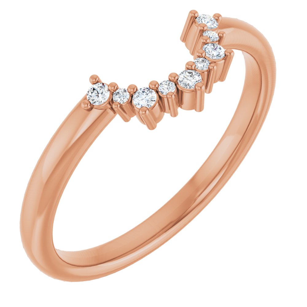 14K Rose Gold .07 CTW Natural Diamond Contour Band