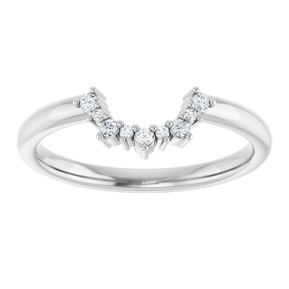 14K White Gold .08 CTW Lab-Grown Diamond Contour Band