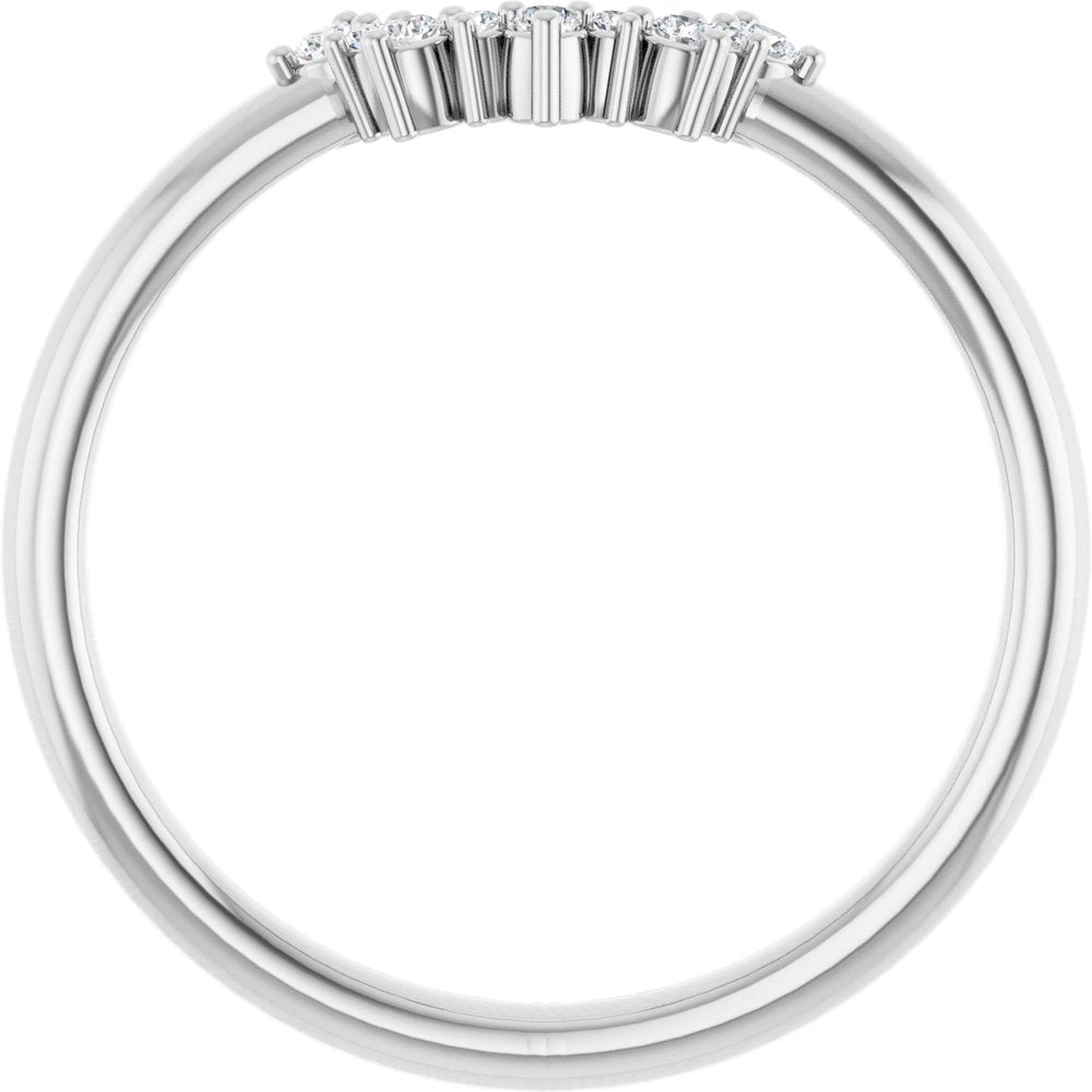 14K White Gold .08 CTW Lab-Grown Diamond Contour Band