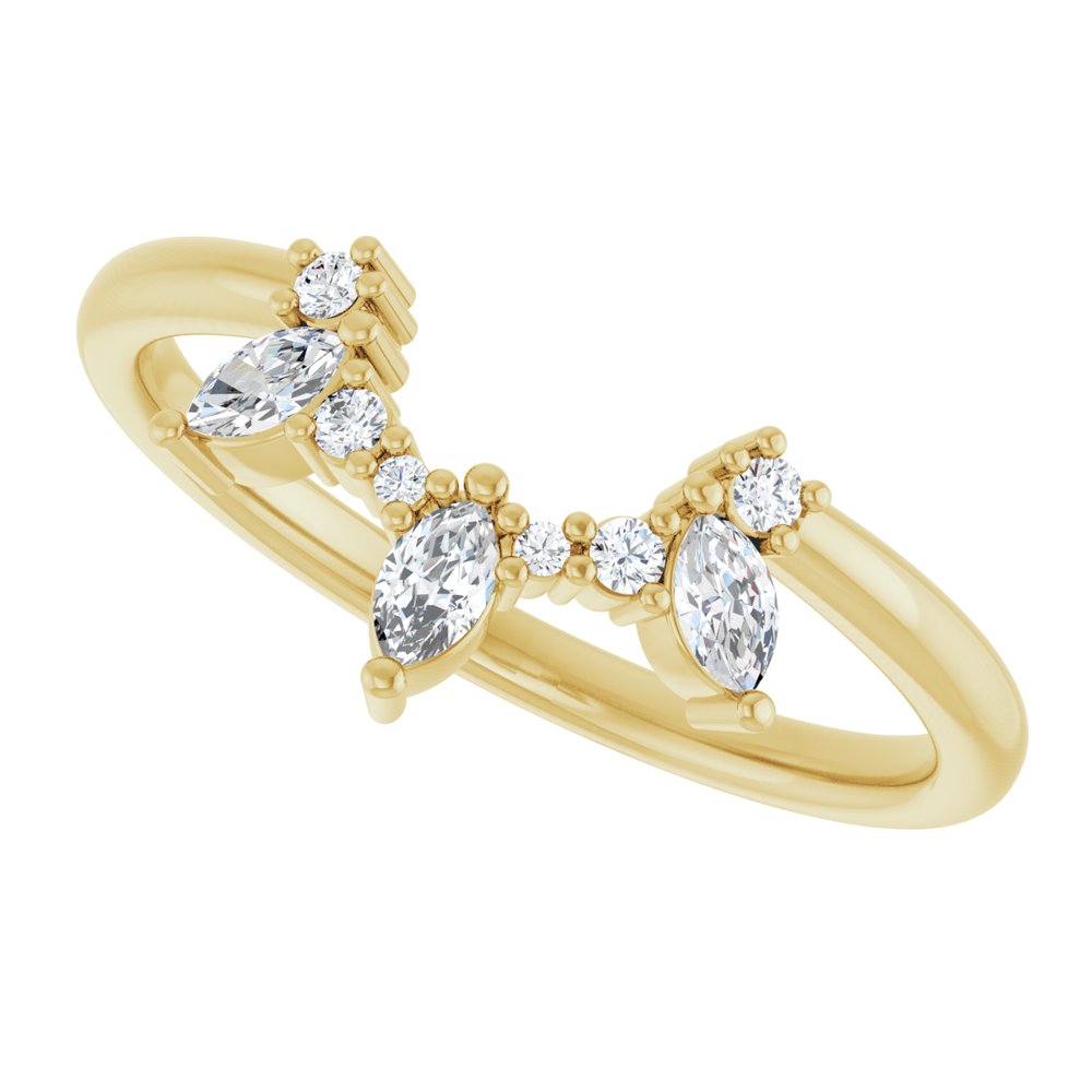 14K Yellow Gold 1/5 CTW Natural Diamond Contour Band
